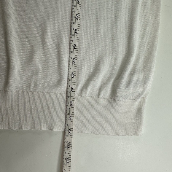 Michael Kors White Sweater Tunic Top XL Flutter Sleeves Blouse - Picture 6 of 9